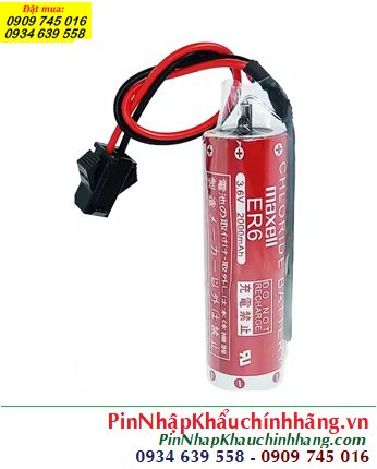 Maxell ER6C, Pin Maxell ER6C lithium 3.6v  1800mAh (zắc đen) Made in Japan